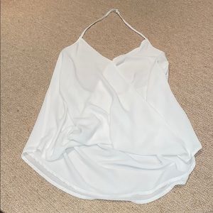 Adjustable Halter Top, Long in back, white size L